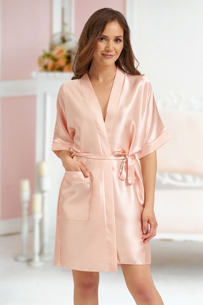 Dressing Gowns Soft Satin Dressing Gown Nude S Xl